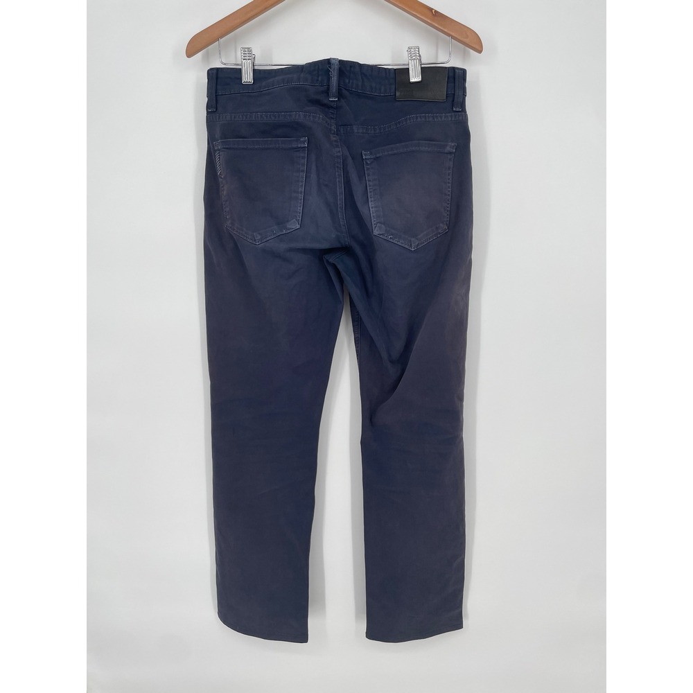 PAIGE Normandie Navy Blue Cotton Polyurethane Blend Straight Leg Pants Size 29 - Picture 7 of 8
